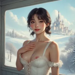 Snow white and castle - topless - 1.webp