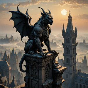 A single, intricately carved gargoyle -  DXL.jpg