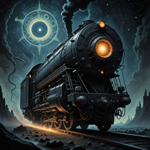 An intricate locomotive, impossibly built from polished obsidian - DXL.jpg