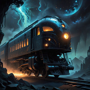 An intricate locomotive, impossibly built from polished obsidian - BXL.jpg