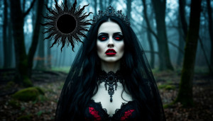 Vampire woman in magical forest under Black Sun - S.jpg