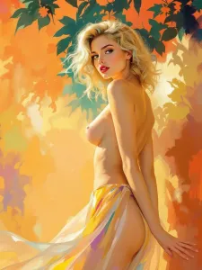gold-light-paints-her-back-rainbow-silk-hangs-from-her-hips-leaves-shade-the-canvas.webp
