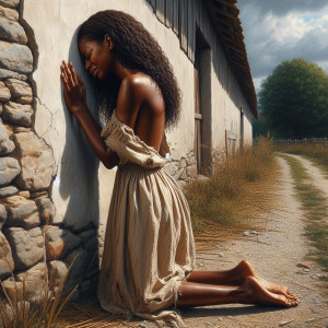 Негритянка у стены с голой спиной.jpg