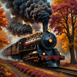 A majestic steam locomotive traverses autumn landscape.jpg