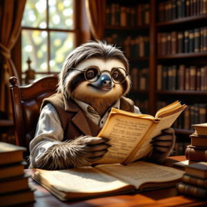 An anthropomorphic sloth, wearing spectacles and a tweed vest.jpg