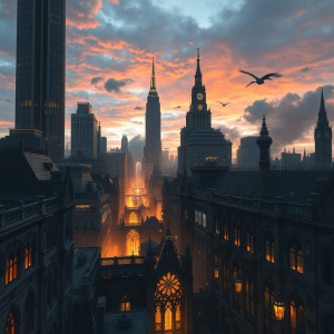 Surreal cityscape at twilight, where towering, art deco skyscrapers.jpg