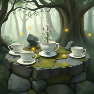 A whimsical scene of sentient teacups and saucers.jpg