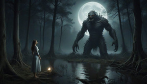 Beautiful woman meets swamp monster - JXI.jpg