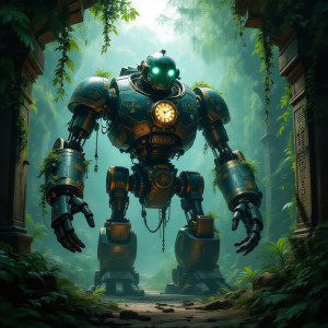 A colossal, ancient automaton, crafted from obsidian and brass.jpg