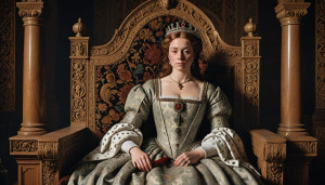 16th century English queen on her throne in her palace - DXL1.jpg