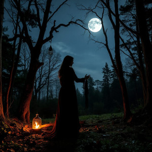 Clairvoyant woman in magical forest under full moon -  JFL.jpg