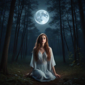 Clairvoyant woman in magical forest under full moon -  JXI.jpg