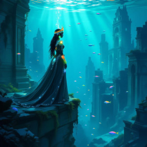 An ancient queen, adorned with bioluminescent jewels.jpg