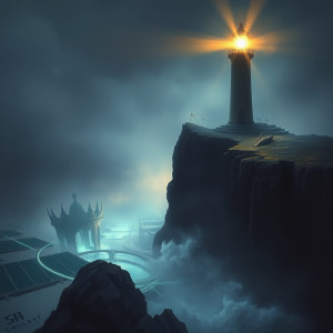 A lonely, forgotten lighthouse stands sentinel on a jagged cliff.jpg