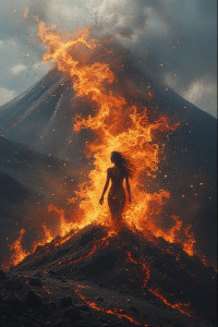 Beautiful naked woman engulfed in roaring flame inside active volcano - SJ.jpg