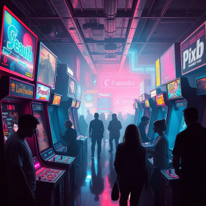 A vibrant, bustling arcade hall filled with retro.jpg