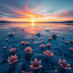 a-frozen-lake-at-twilight-where-intricate-ice-flowers-have-bloomed-across-its-surface-their-petals-c.webp