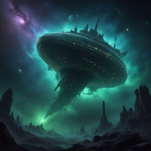 A colossal, ancient spaceship, resembling a leviathan - JXI.jpg