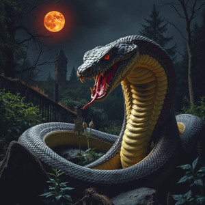 Giant poisonous viper in haunted garden under blood moon - JFL.jpg