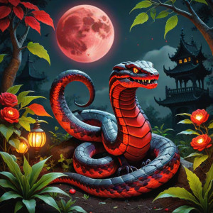 Giant poisonous viper in haunted garden under blood moon - ССXL.jpg