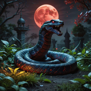 Giant poisonous viper in haunted garden under blood moon - ВXL.jpg