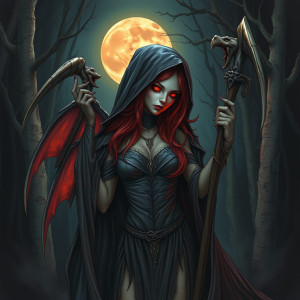 Beautiful female gream reaper in haunted forest - FS.jpg