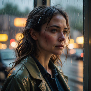 A portrait of a woman gazing out of a rain-streaked window - DXL.jpg