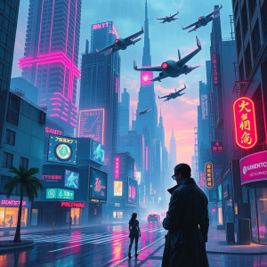 A bustling futuristic urban landscape at twiligh.jpg