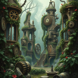 A forgotten, overgrown mechanical jungle.jpg