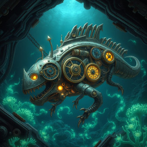 An intricate clockwork leviathan, powered by steampunk elements.jpg