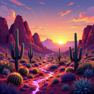 A majestic desert landscape where towering, angular rock formations - Н11.jpg