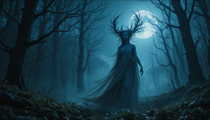 Goddess of pain and death in haunted forest under full moon - PL4.png