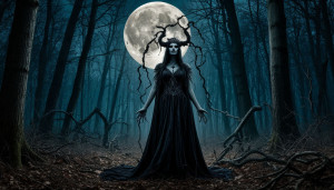 Goddess of pain and death in haunted forest under full moon- S1.jpg