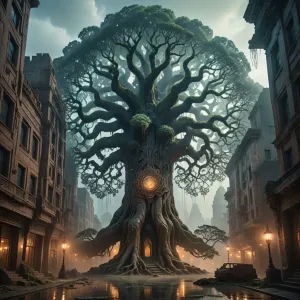 A colossal, ancient tree with roots made of crystals - DXL.webp