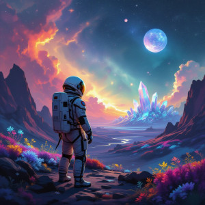 A solitary astronaut adrift in a vibrant nebula - Н11.jpg
