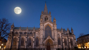 Magnificent Catholic cathedral in Dublin under full moon.jpg