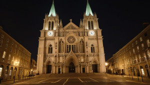 Magnificent Catholic cathedral in Dublin at night - МXL.jpg