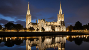 Magnificent Catholic cathedral in Dublin at night - FXL.jpg