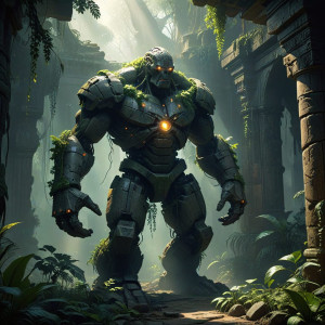 A colossal, ancient stone golem, covered in glowing runes - ВXL.jpg