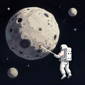 An astronaut adrift in the void, tethered by a glowing, flat 2D line.jpg