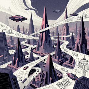 A sprawling alien cityscape composed of sharp, geometric 3D structures.jpg