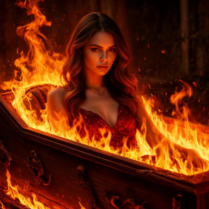Beautiful woman sits inside burning coffin - S02.jpg