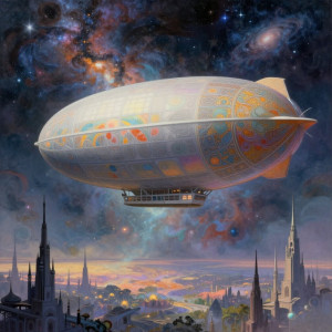 A colossal airship, adorned with intricate Art Nouveau patterns.jpg