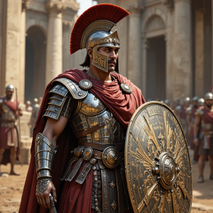 Roman Centurion in full armour in ancient Rome - PL1.png