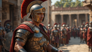 Roman Centurion in full armour in ancient Rome - PL2.png