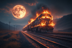 Burning train on railway to Hell under Blood Moon - P1.jpg
