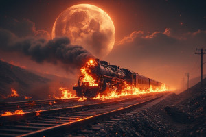 Burning train on railway to Hell under Blood Moon - P5.jpg