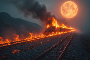 Burning train on railway to Hell under Blood Moon - P6.jpg