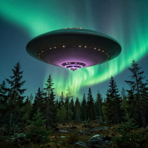 Giant UFO over Scandinavian forest  under Aurora borealis.jpg