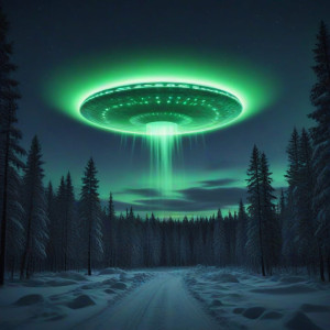 Giant UFO over Scandinavian forest under Aurora borealis - JXI.jpg